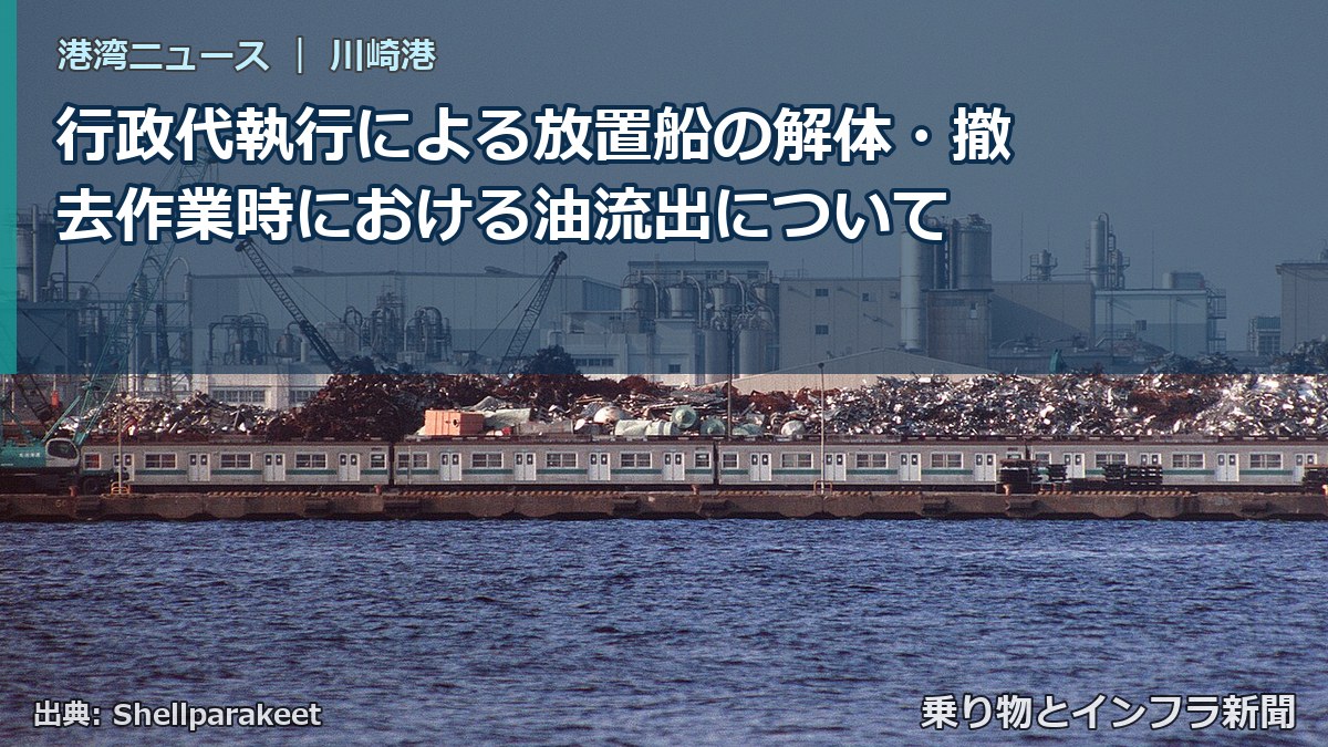 行政代執行による放置船の解体・撤去作業時における油流出について（乗り物とインフラ新聞）