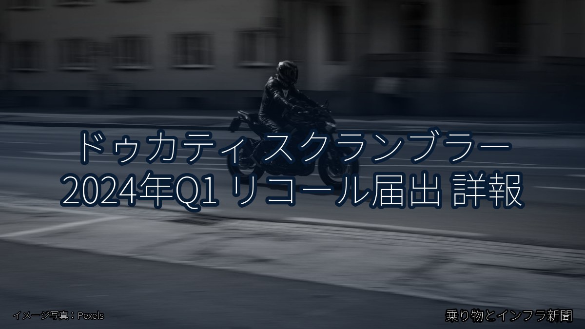 ドゥカティ スクランブラー 2024年Q1 リコール届出 詳報（乗り物とインフラ新聞）