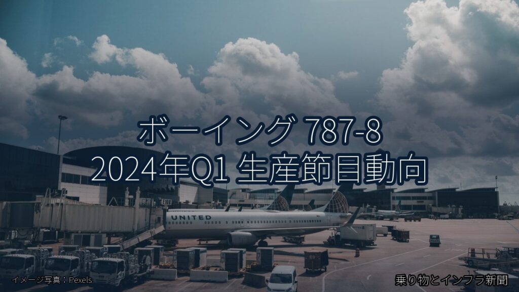 ボーイング 787-8 2024年Q1 生産節目動向（乗り物とインフラ新聞）