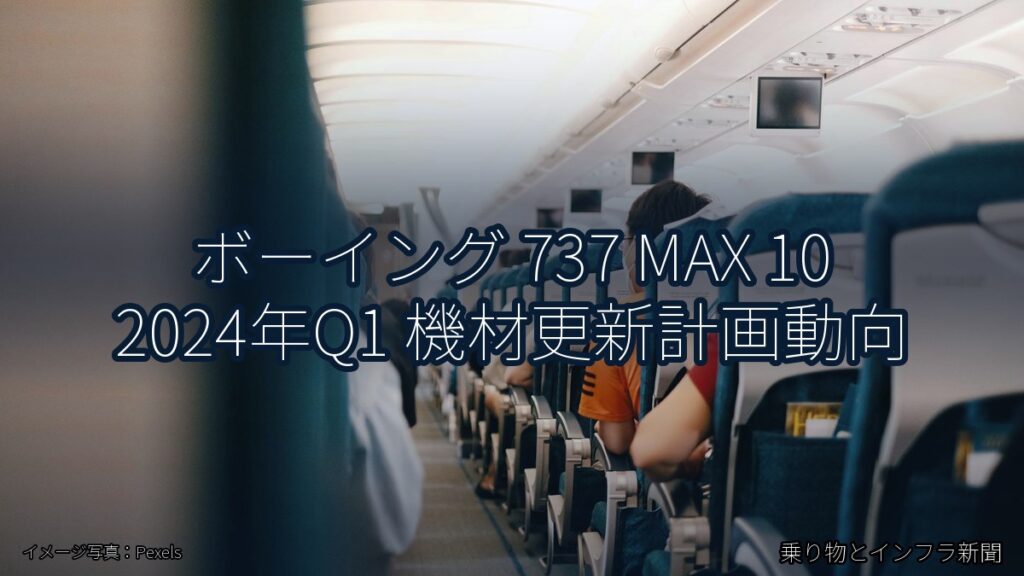 ボーイング 737 MAX 10 2024年Q1 機材更新計画動向（乗り物とインフラ新聞）
