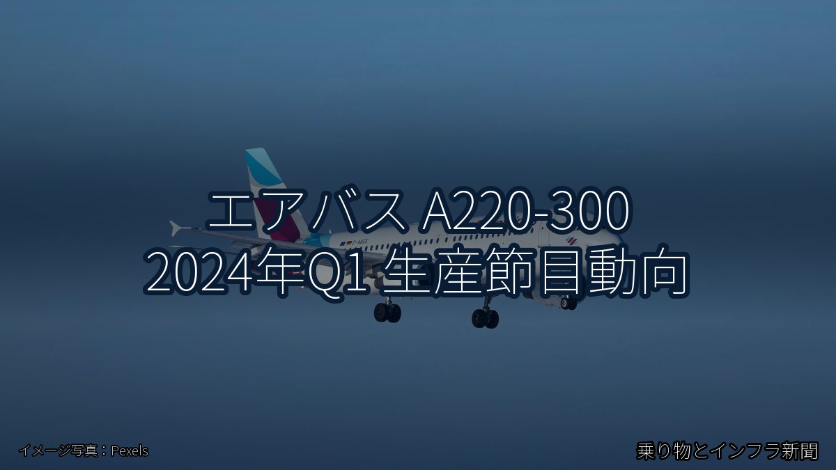 エアバス A220-300 2024年Q1 生産節目動向（乗り物とインフラ新聞）