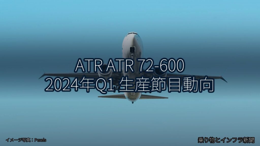 ATR ATR 72-600 2024年Q1 生産節目動向（乗り物とインフラ新聞）