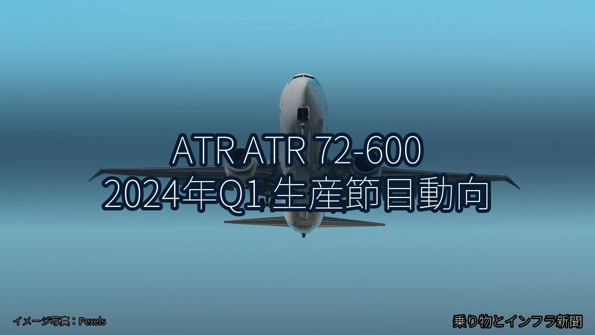 ATR ATR 72-600 2024年Q1 生産節目動向（乗り物とインフラ新聞）