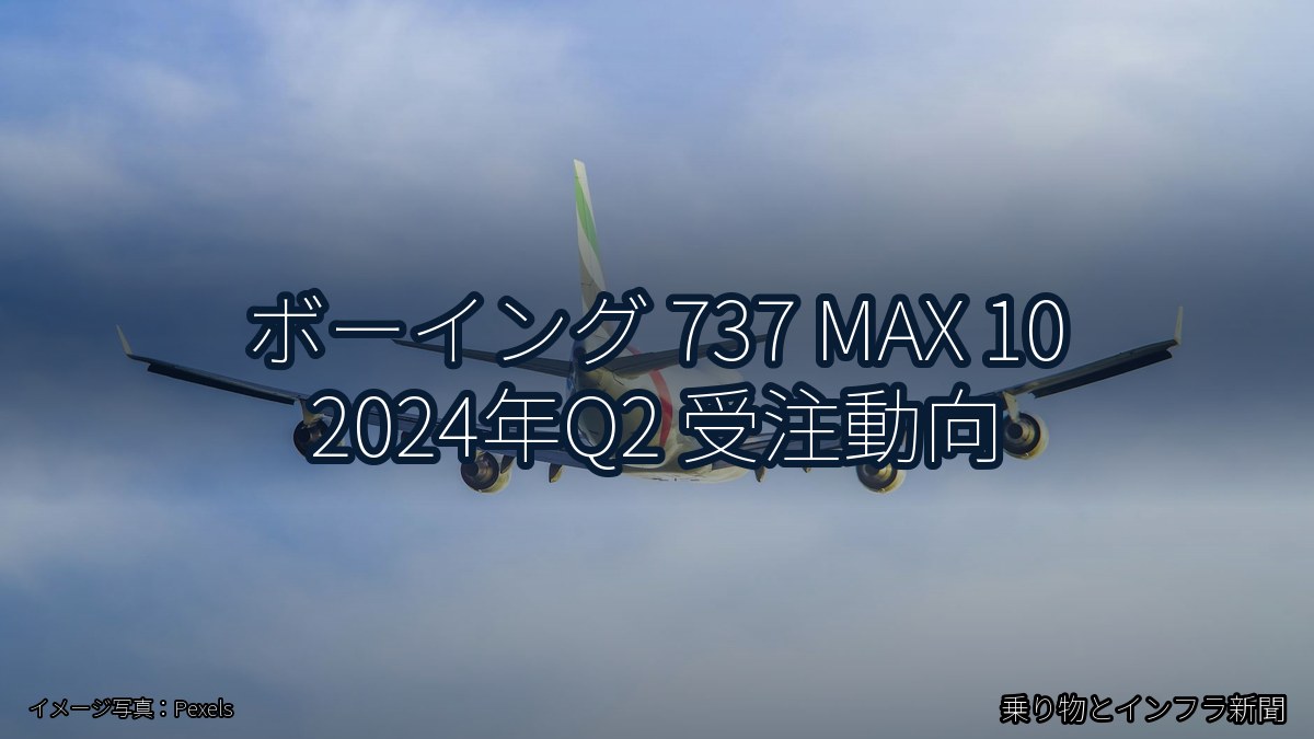 ボーイング 737 MAX 10 2024年Q2 受注動向（乗り物とインフラ新聞）
