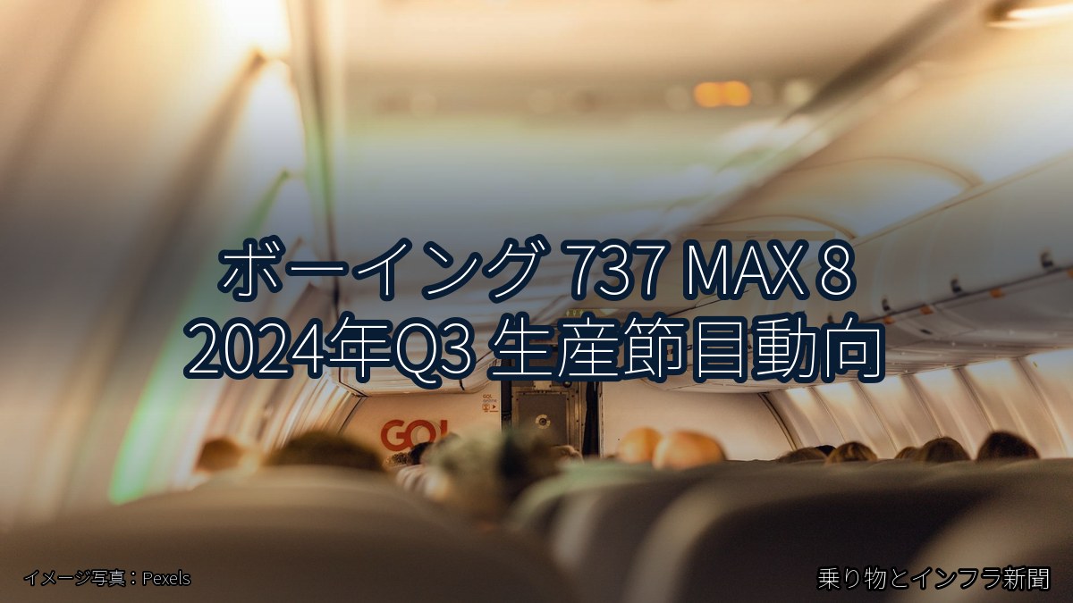 ボーイング 737 MAX 8 2024年Q3 生産節目動向（乗り物とインフラ新聞）