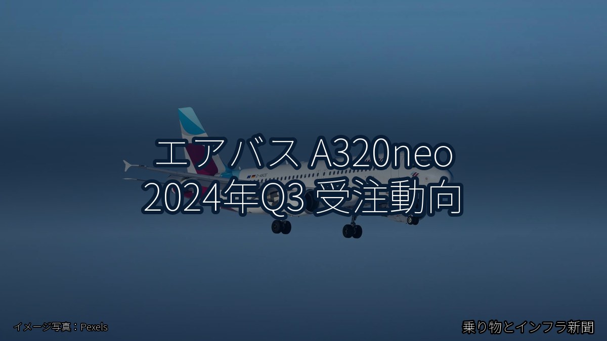 エアバス A320neo 2024年Q3 受注動向(乗り物とインフラ新聞)