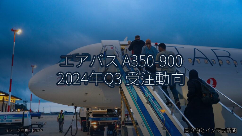エアバス A350-900 2024年Q3 受注動向（乗り物とインフラ新聞）
