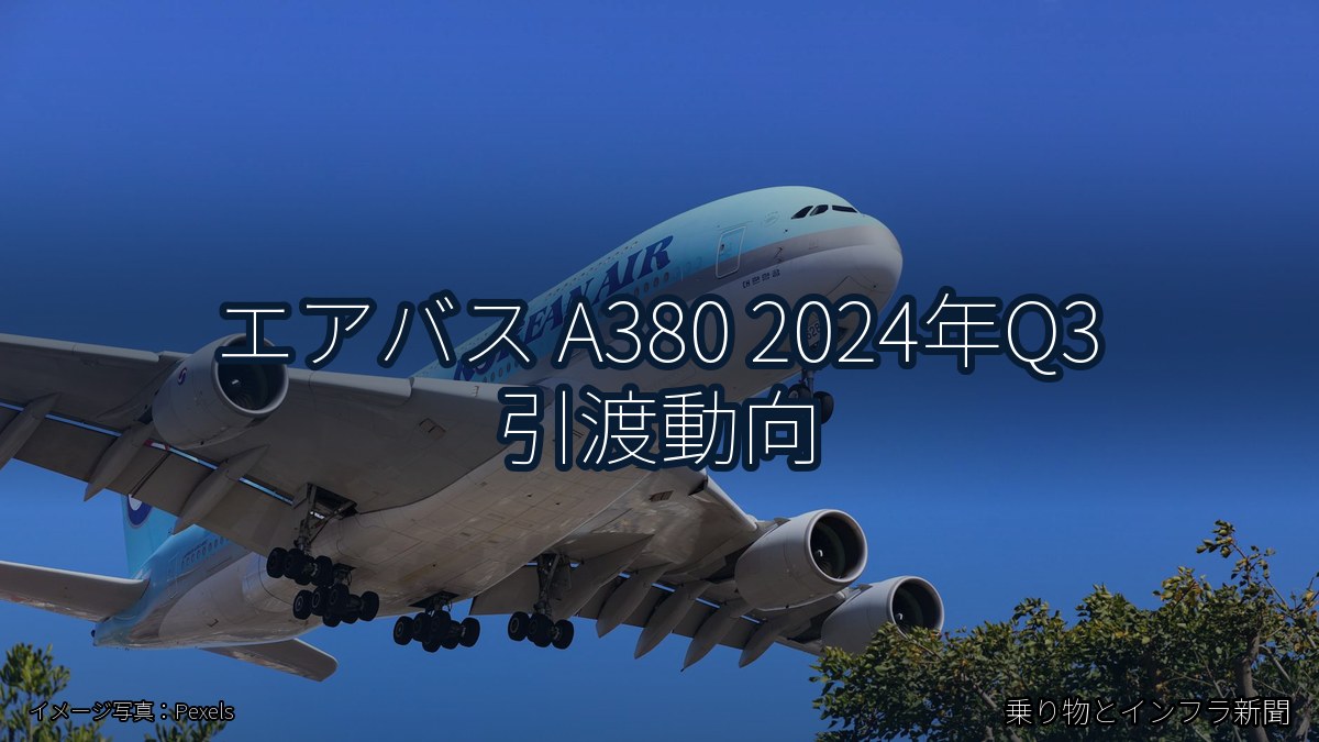 エアバス A380 2024年Q3 引渡動向（乗り物とインフラ新聞）