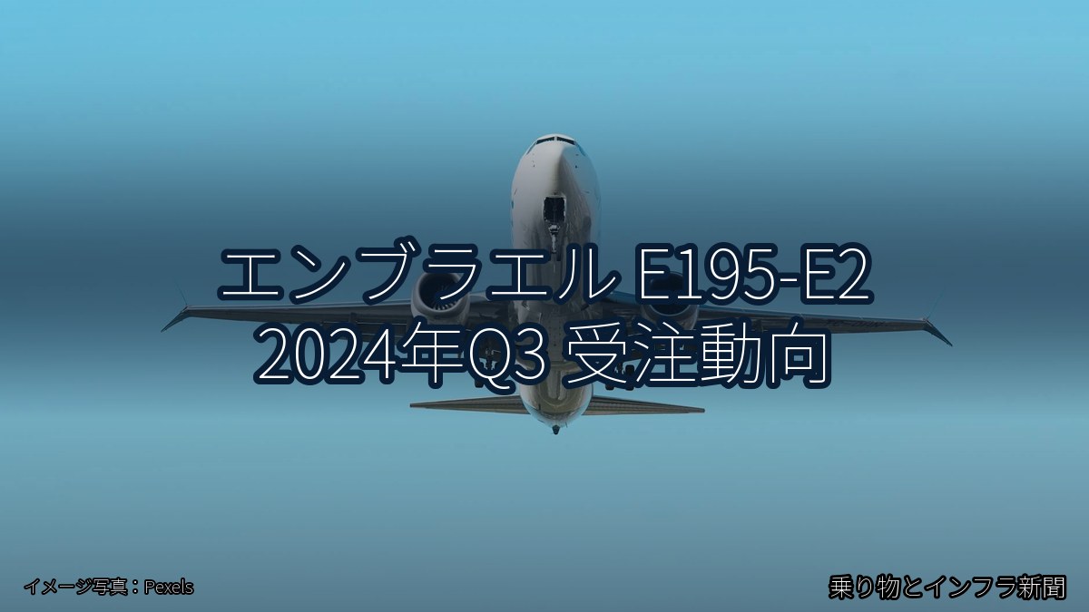 エンブラエル E195-E2 2024年Q3 受注動向（乗り物とインフラ新聞）