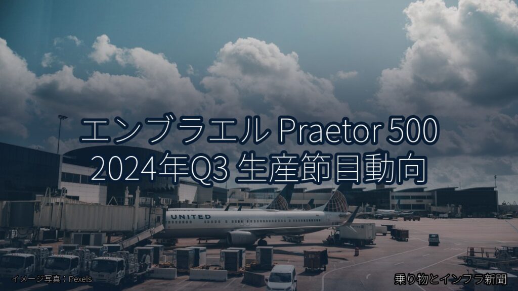 エンブラエル Praetor 500 2024年Q3 生産節目動向（乗り物とインフラ新聞）