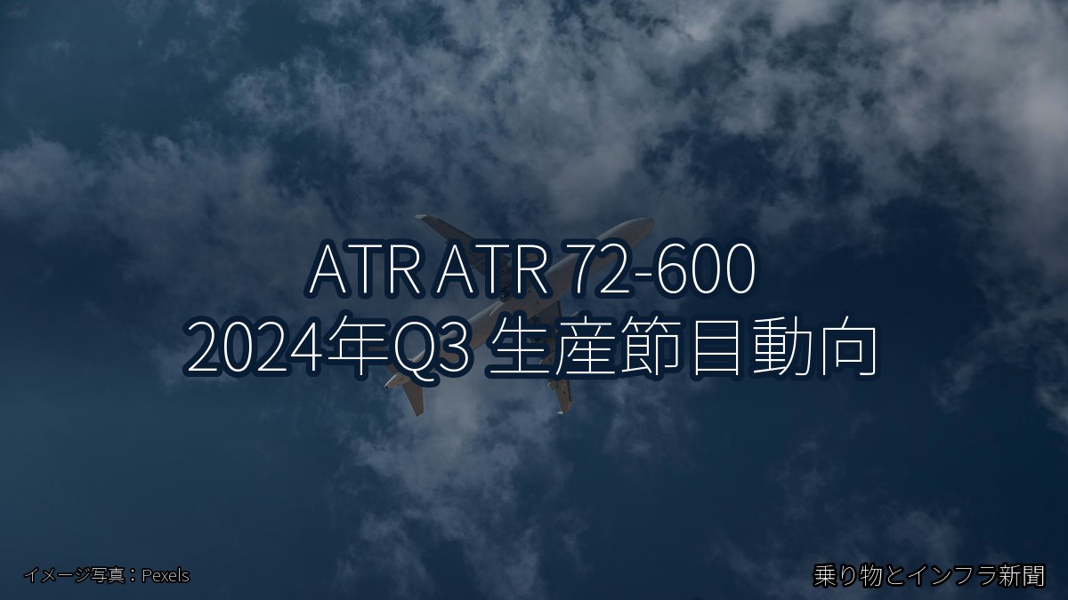 ATR ATR 72-600 2024年Q3 生産節目動向（乗り物とインフラ新聞）