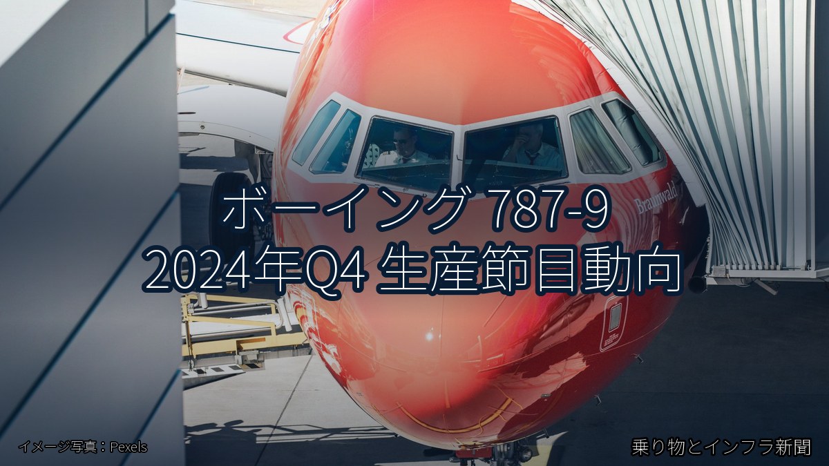 ボーイング 787-9 2024年Q4 生産節目動向（乗り物とインフラ新聞）