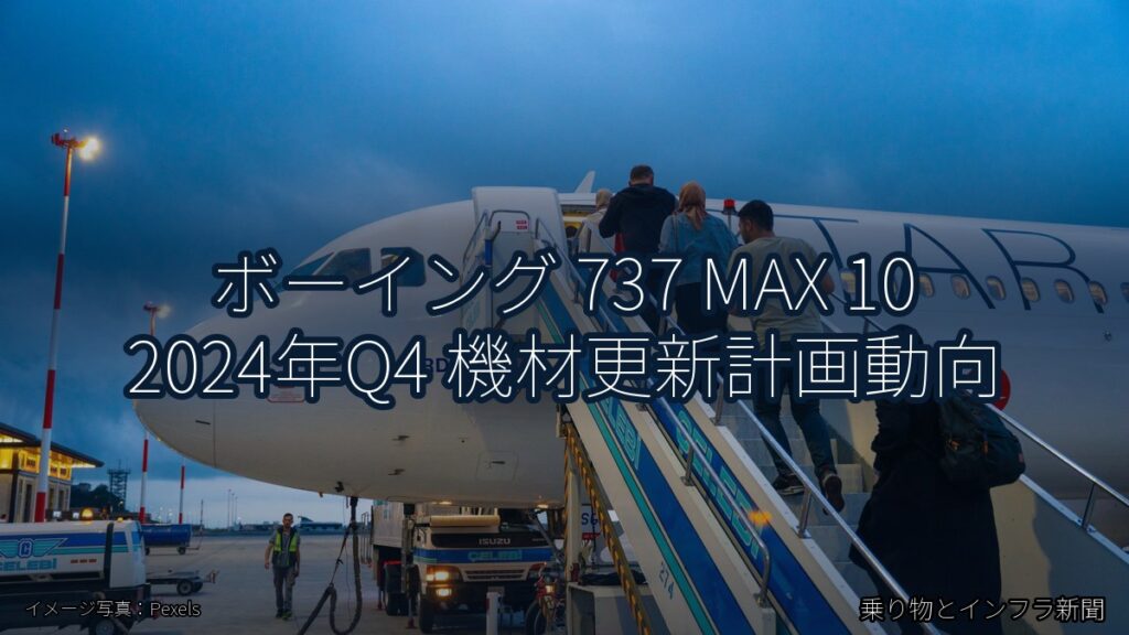 ボーイング 737 MAX 10 2024年Q4 機材更新計画動向（乗り物とインフラ新聞）