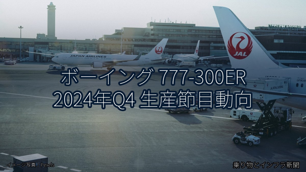 ボーイング 777-300ER 2024年Q4 生産節目動向(乗り物とインフラ新聞)