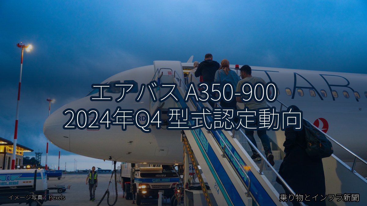エアバス A350-900 2024年Q4 型式認定動向（乗り物とインフラ新聞）