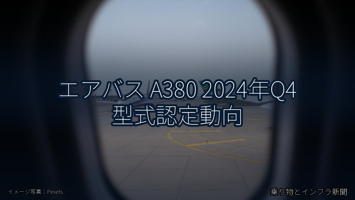 エアバス A380 2024年Q4 型式認定動向（乗り物とインフラ新聞）