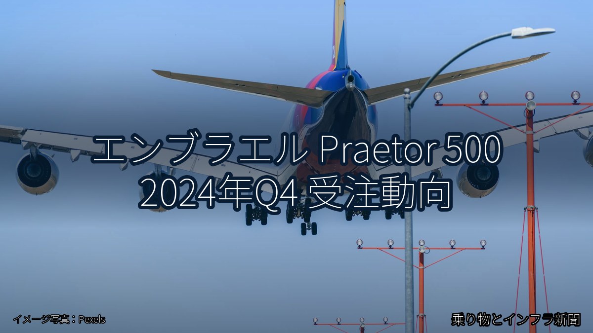 エンブラエル Praetor 500 2024年Q4 受注動向（乗り物とインフラ新聞）
