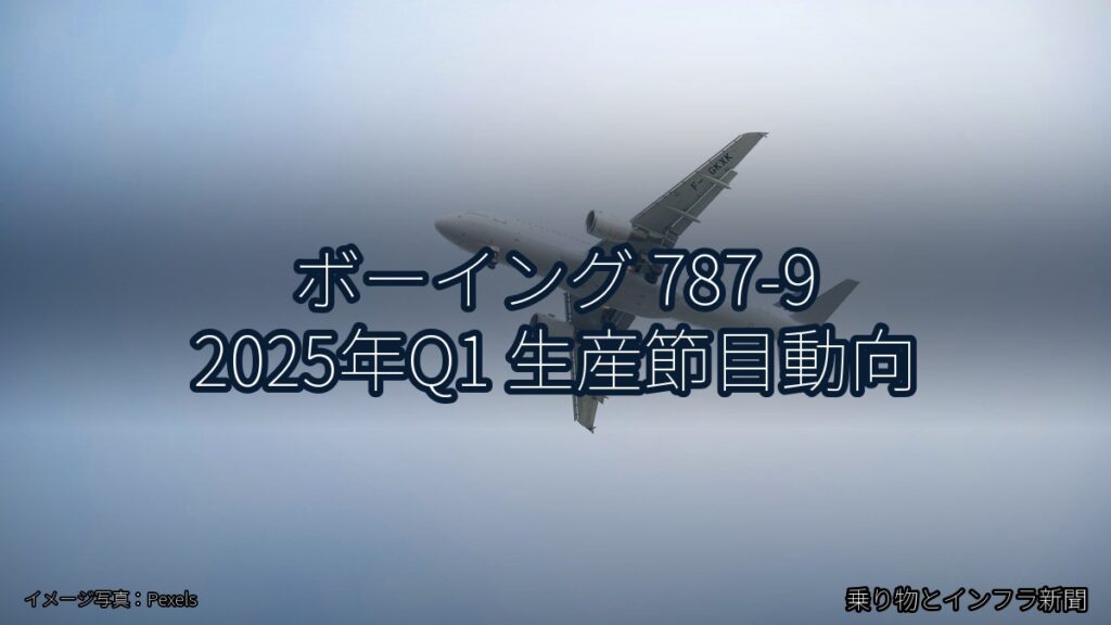 ボーイング 787-9 2025年Q1 生産節目動向（乗り物とインフラ新聞）