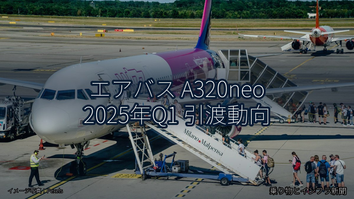 エアバス A320neo 2025年Q1 引渡動向（乗り物とインフラ新聞）