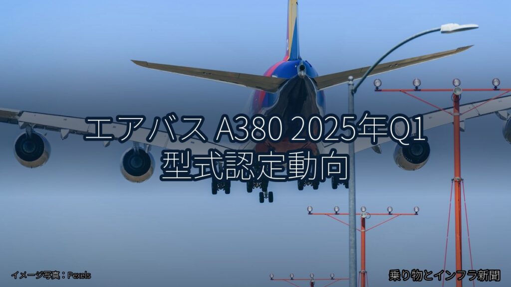 エアバス A380 2025年Q1 型式認定動向（乗り物とインフラ新聞）