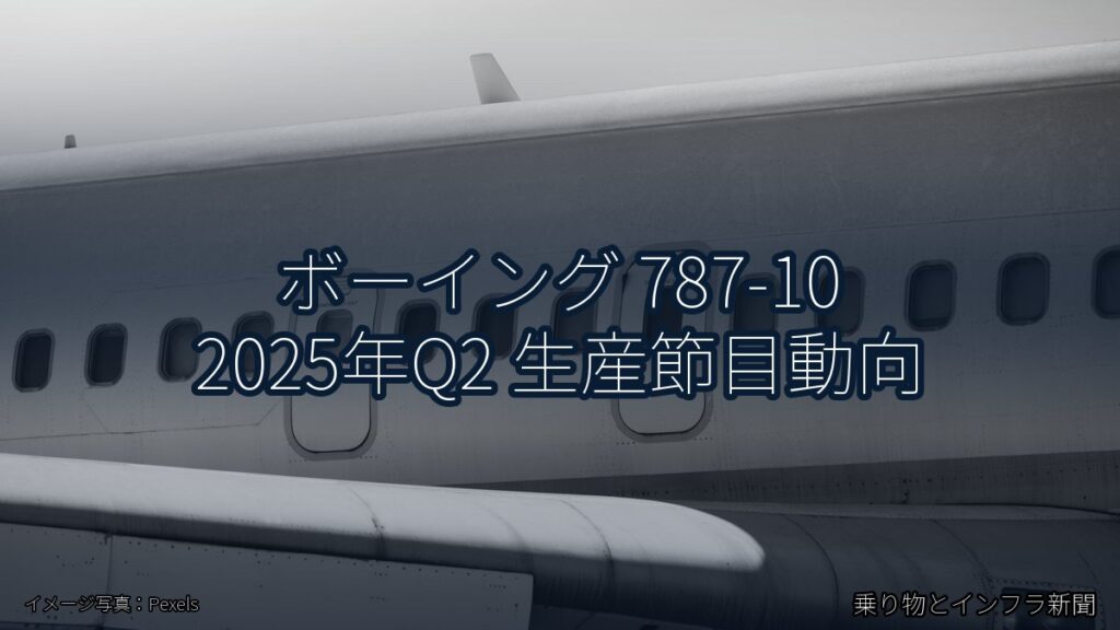 ボーイング 787-10 2025年Q2 生産節目動向（乗り物とインフラ新聞）