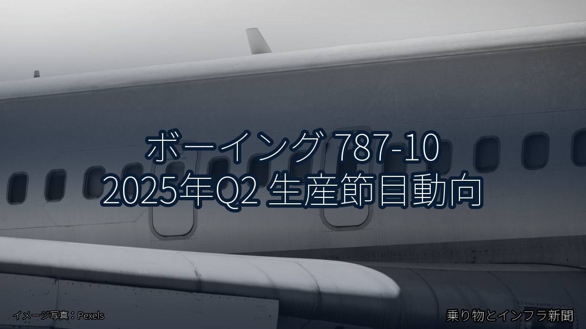 ボーイング 787-10 2025年Q2 生産節目動向（乗り物とインフラ新聞）