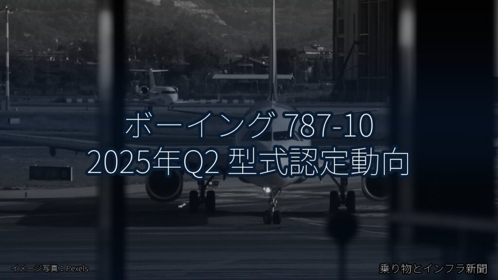 ボーイング 787-10 2025年Q2 型式認定動向（乗り物とインフラ新聞）