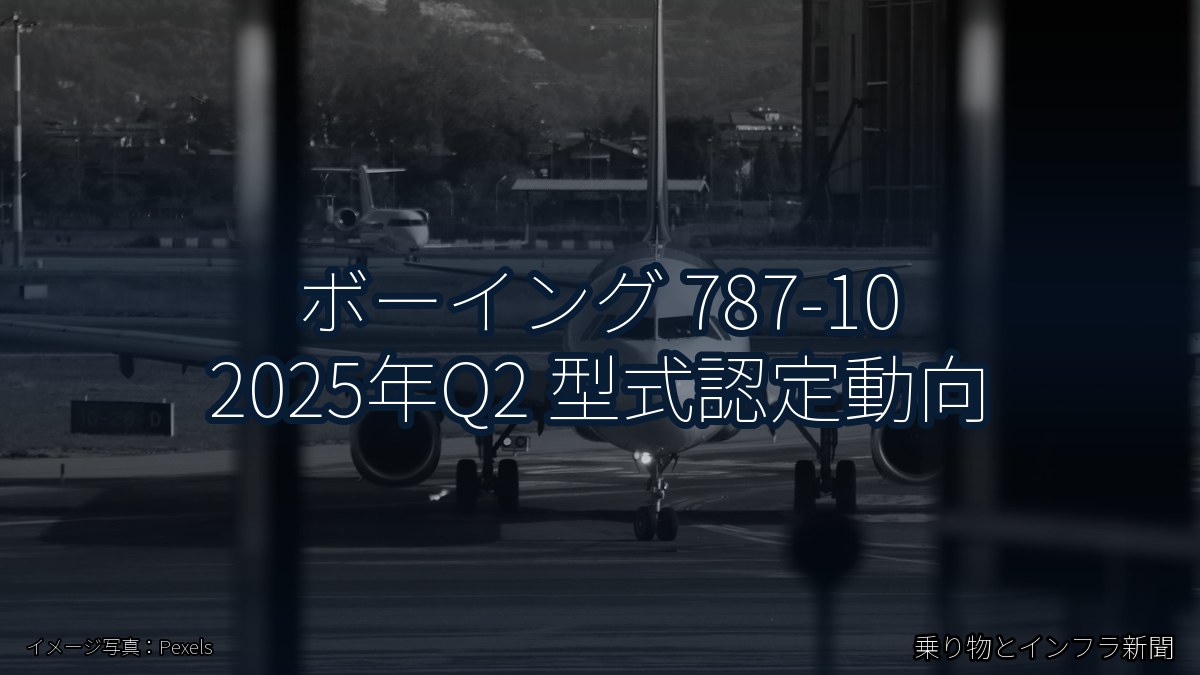 ボーイング 787-10 2025年Q2 型式認定動向(乗り物とインフラ新聞)