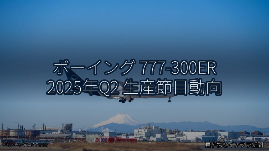 ボーイング 777-300ER 2025年Q2 生産節目動向（乗り物とインフラ新聞）