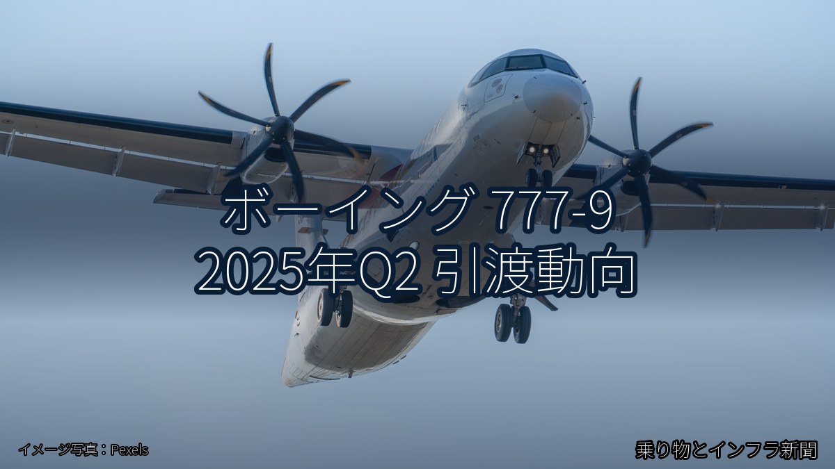 ボーイング 777-9 2025年Q2 引渡動向（乗り物とインフラ新聞）