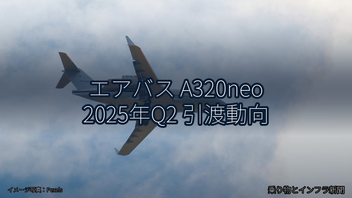 エアバス A320neo 2025年Q2 引渡動向(乗り物とインフラ新聞)