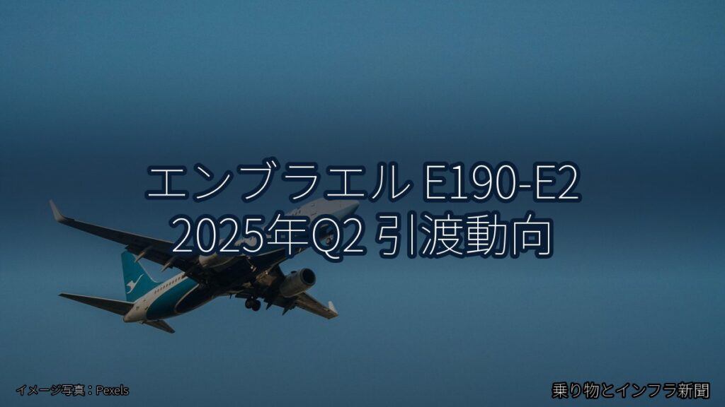 エンブラエル E190-E2 2025年Q2 引渡動向（乗り物とインフラ新聞）
