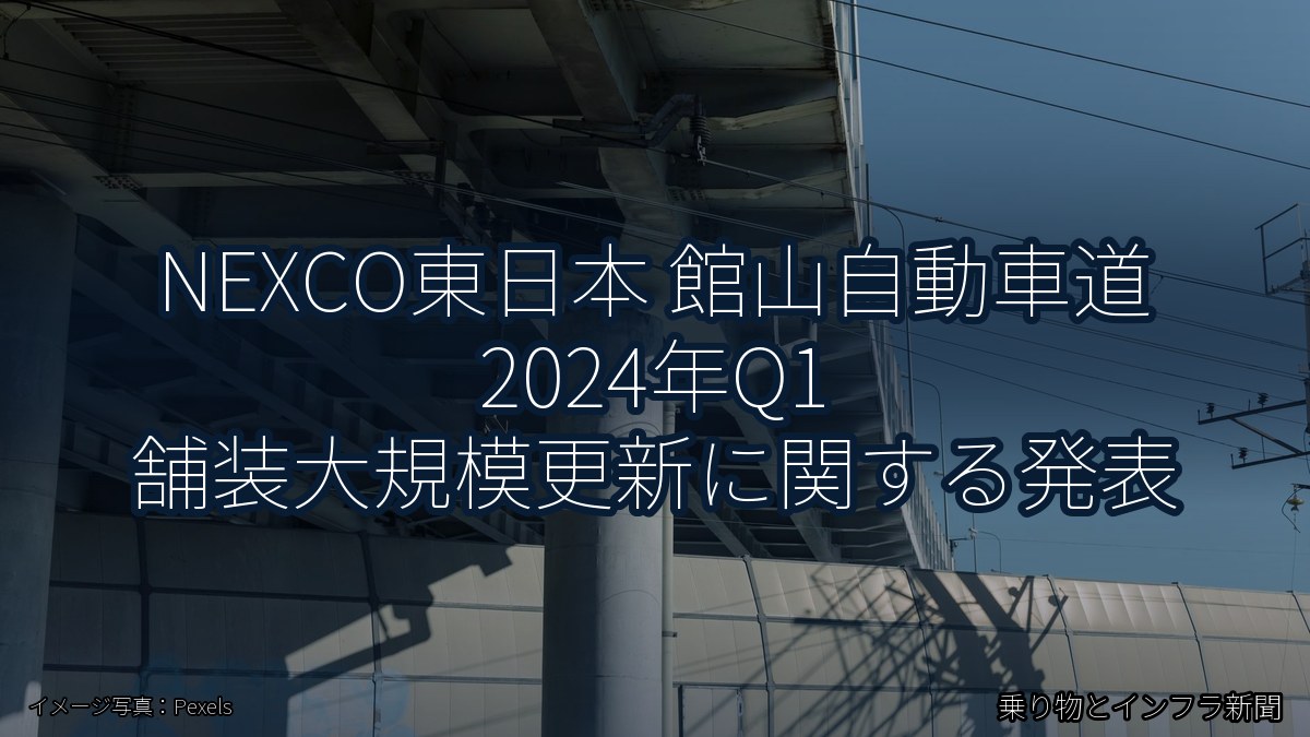 NEXCO東日本 館山自動車道 2024年Q1 舗装大規模更新に関する発表（乗り物とインフラ新聞）