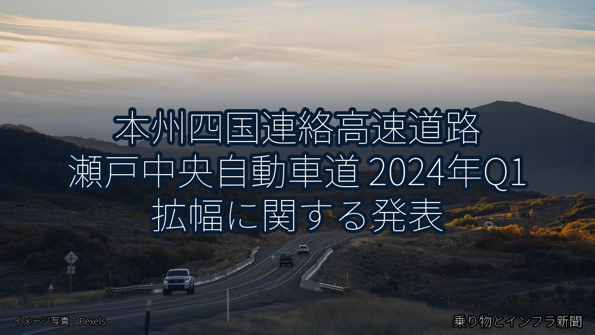 本州四国連絡高速道路 瀬戸中央自動車道 2024年Q1 拡幅に関する発表(乗り物とインフラ新聞)