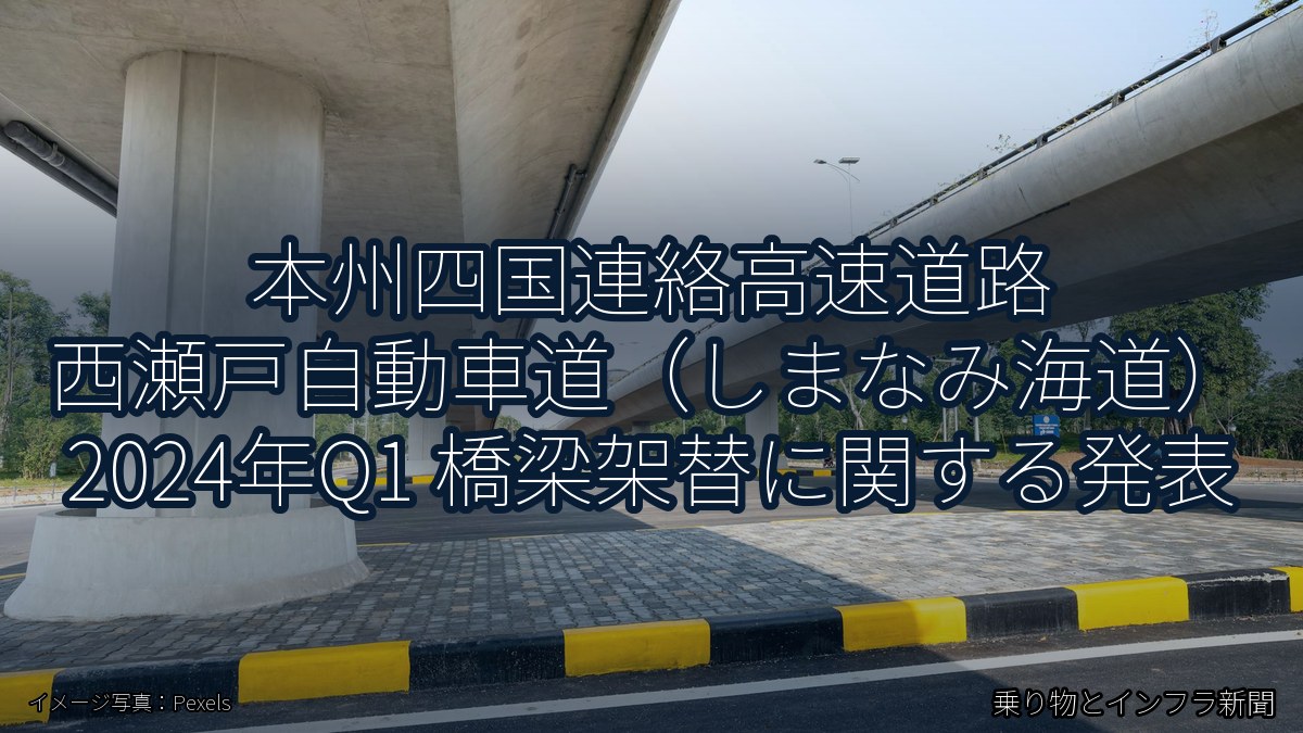 本州四国連絡高速道路 西瀬戸自動車道（しまなみ海道） 2024年Q1 橋梁架替に関する発表（乗り物とインフラ新聞）