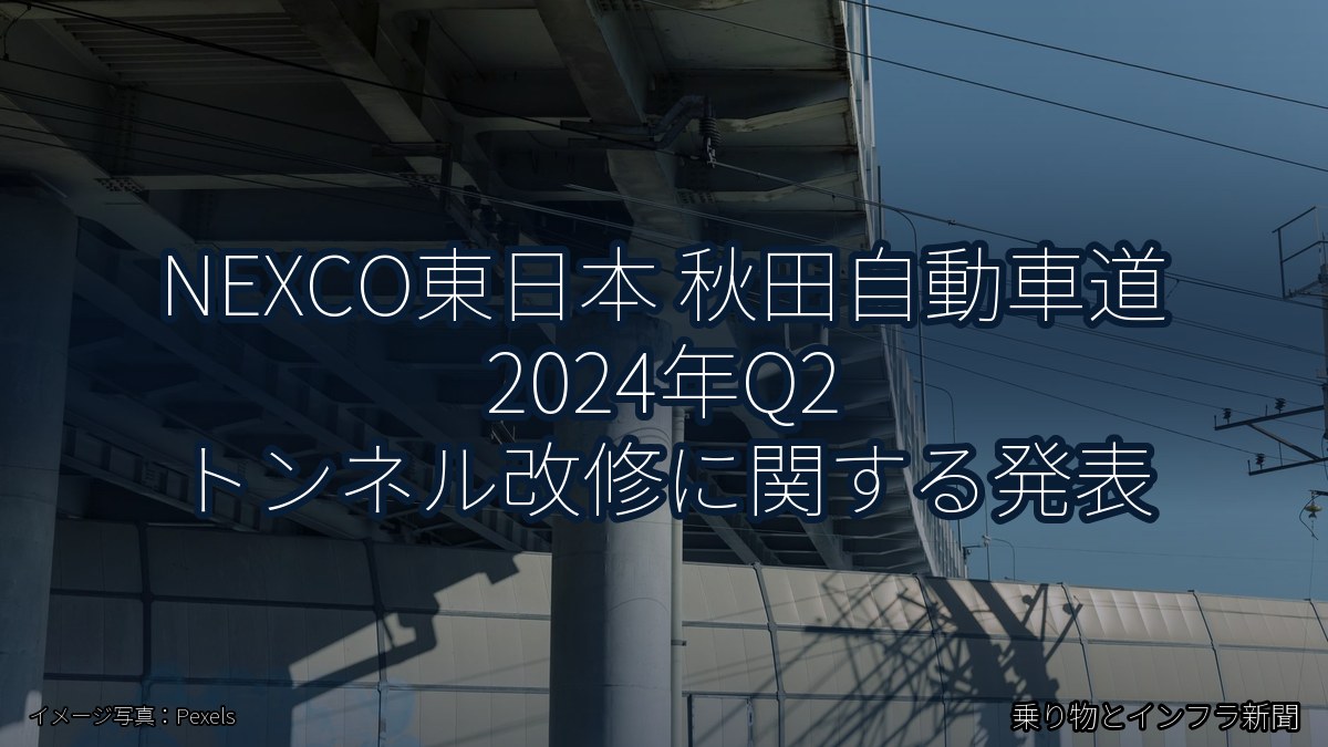 NEXCO東日本 秋田自動車道 2024年Q2 トンネル改修に関する発表（乗り物とインフラ新聞）