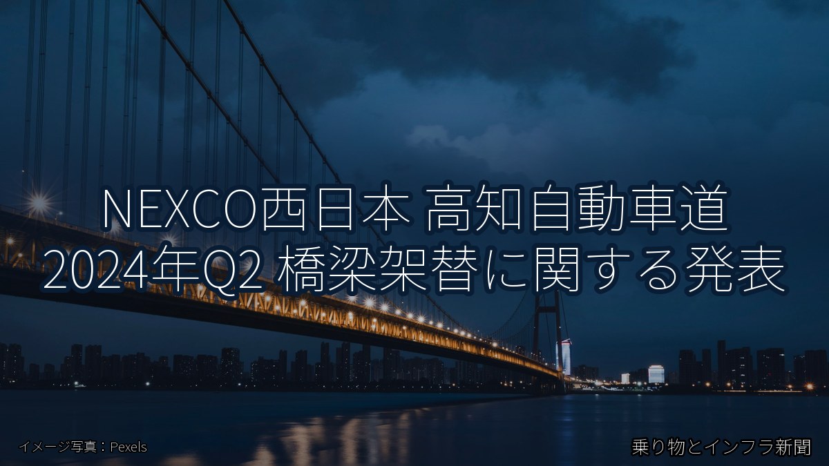NEXCO西日本 高知自動車道 2024年Q2 橋梁架替に関する発表（乗り物とインフラ新聞）
