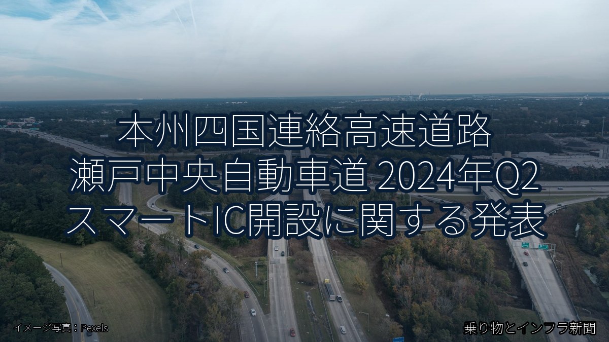 本州四国連絡高速道路 瀬戸中央自動車道 2024年Q2 スマートIC開設に関する発表（乗り物とインフラ新聞）