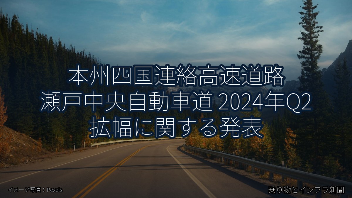 本州四国連絡高速道路 瀬戸中央自動車道 2024年Q2 拡幅に関する発表(乗り物とインフラ新聞)