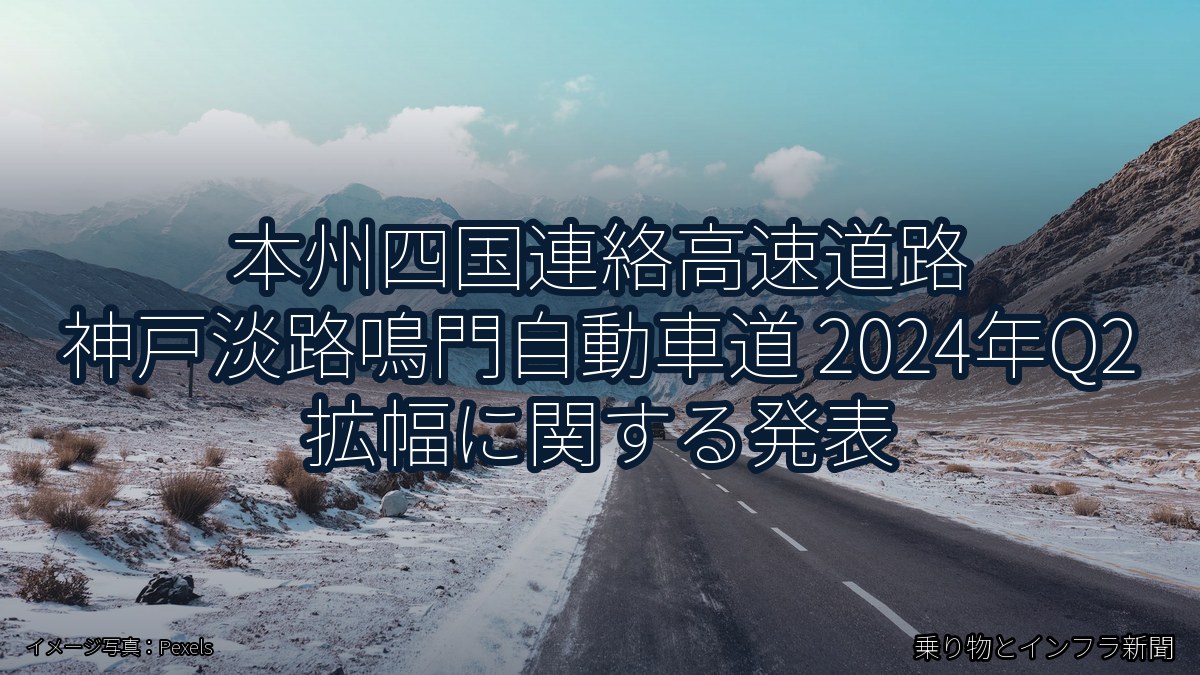 本州四国連絡高速道路 神戸淡路鳴門自動車道 2024年Q2 拡幅に関する発表（乗り物とインフラ新聞）