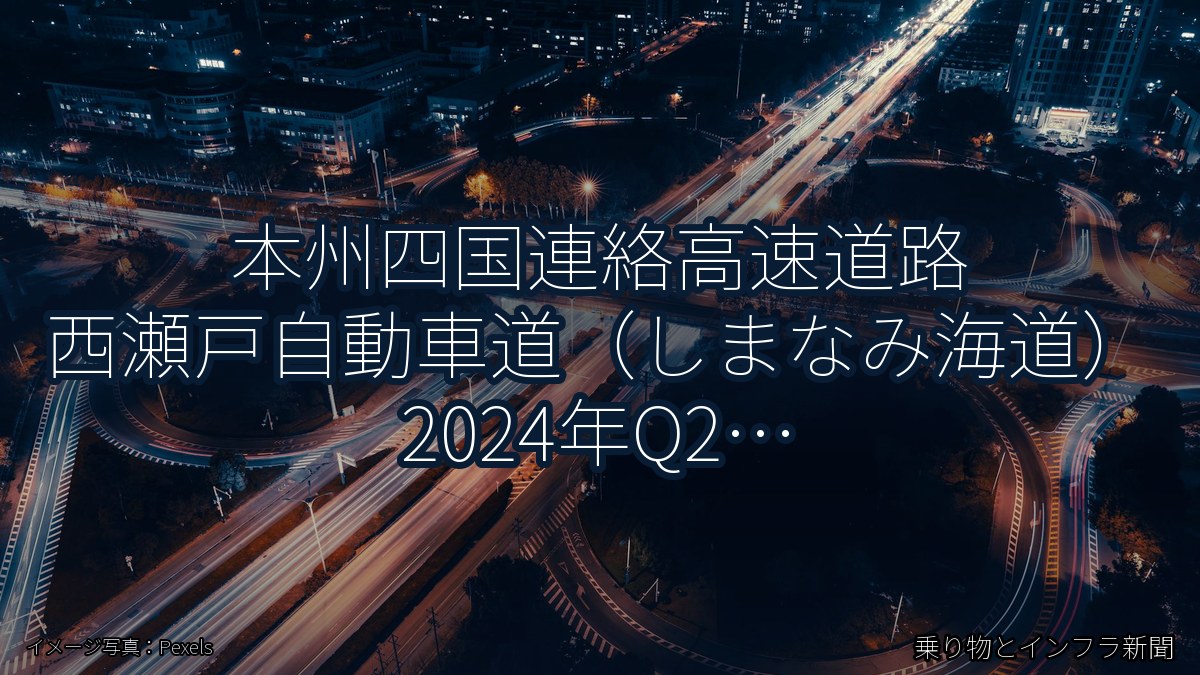 本州四国連絡高速道路 西瀬戸自動車道(しまなみ海道) 2024年Q2 スマートIC開設に関する発表(乗り物とインフラ新聞)