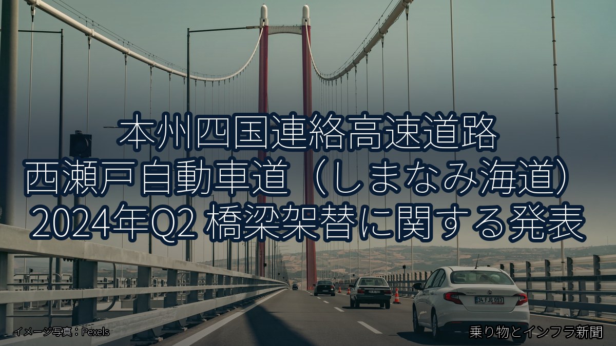 本州四国連絡高速道路 西瀬戸自動車道（しまなみ海道） 2024年Q2 橋梁架替に関する発表（乗り物とインフラ新聞）