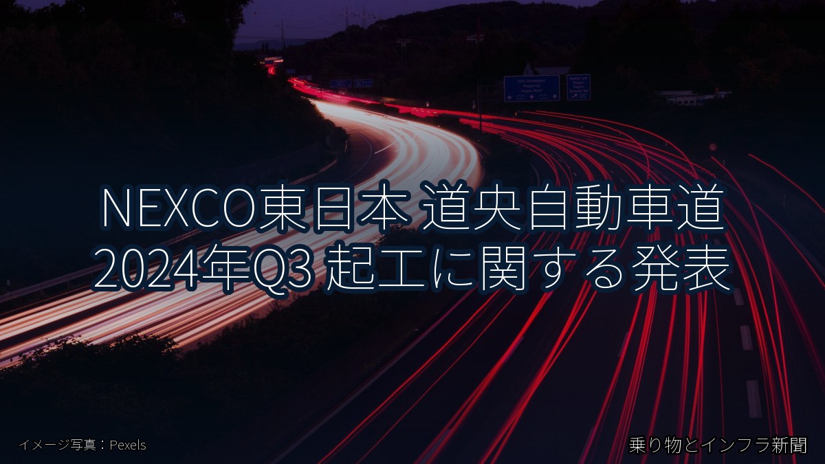 NEXCO東日本 道央自動車道 2024年Q3 起工に関する発表（乗り物とインフラ新聞）