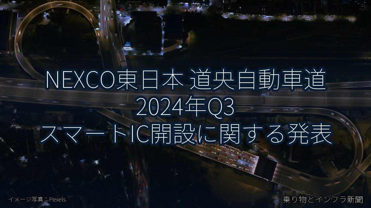 NEXCO東日本 道央自動車道 2024年Q3 スマートIC開設に関する発表(乗り物とインフラ新聞)