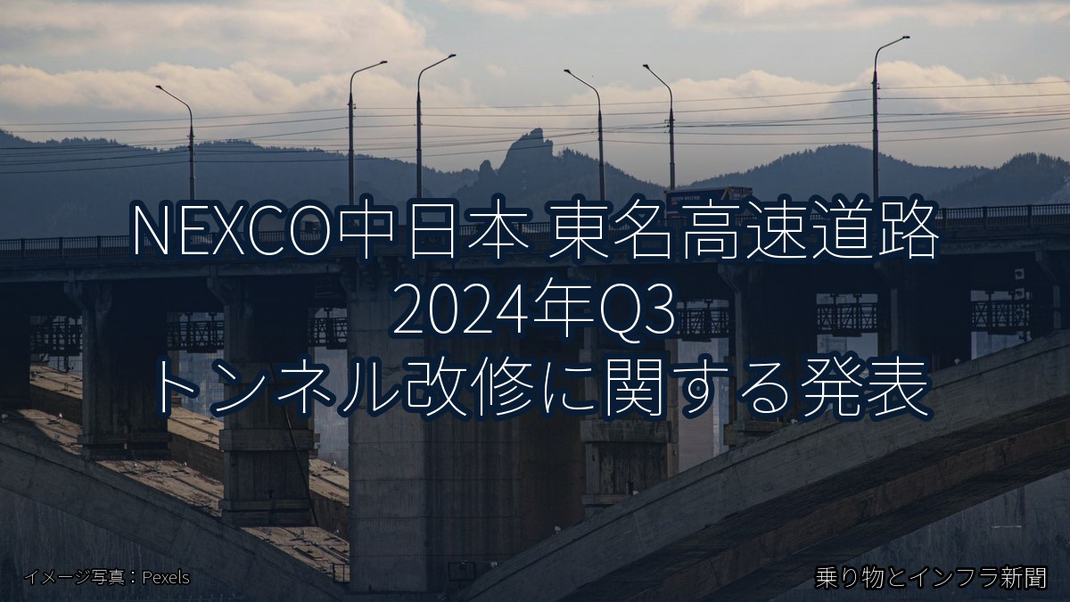 NEXCO中日本 東名高速道路 2024年Q3 トンネル改修に関する発表（乗り物とインフラ新聞）