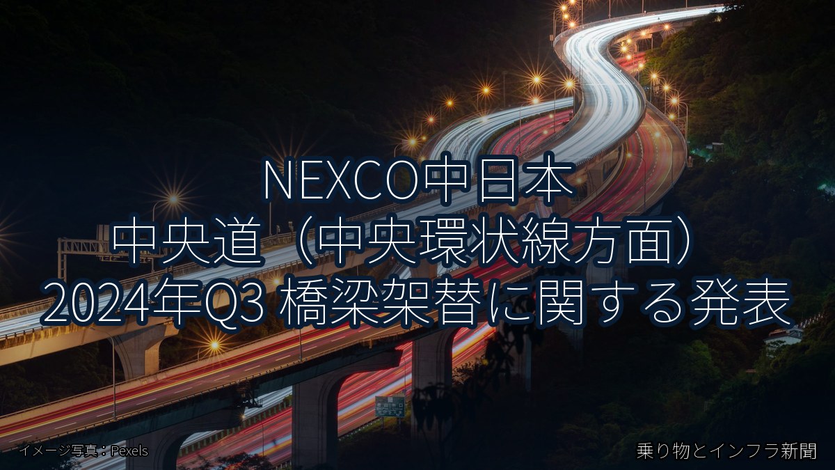 NEXCO中日本 中央道（中央環状線方面） 2024年Q3 橋梁架替に関する発表（乗り物とインフラ新聞）