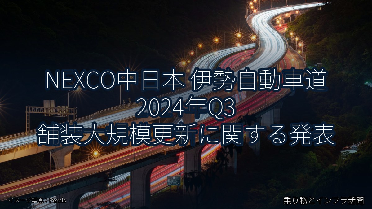 NEXCO中日本 伊勢自動車道 2024年Q3 舗装大規模更新に関する発表（乗り物とインフラ新聞）