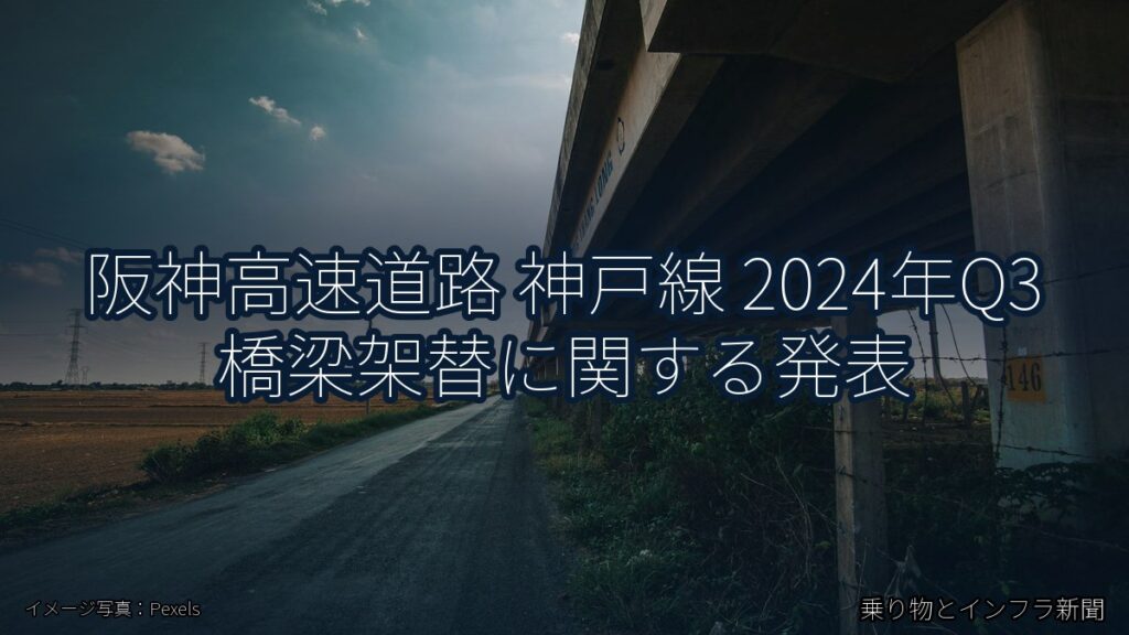 阪神高速道路 神戸線 2024年Q3 橋梁架替に関する発表（乗り物とインフラ新聞）