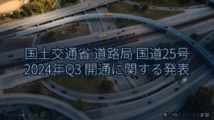 国土交通省 道路局 国道25号 2024年Q3 開通に関する発表（乗り物とインフラ新聞）