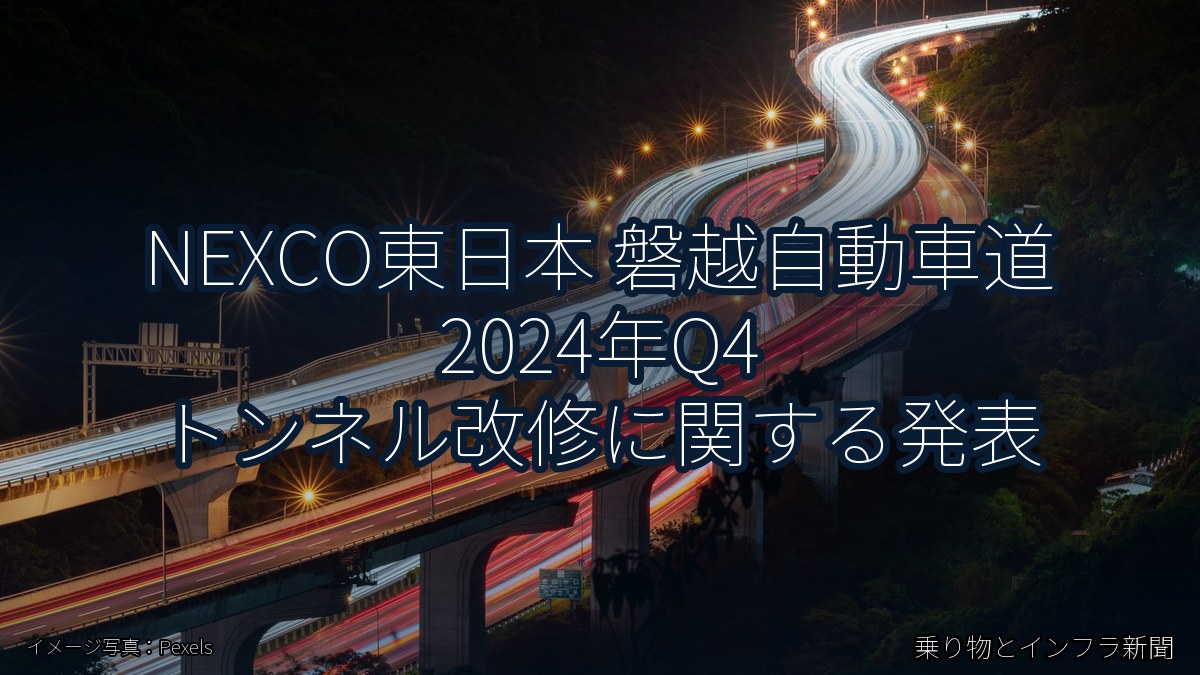 NEXCO東日本 磐越自動車道 2024年Q4 トンネル改修に関する発表（乗り物とインフラ新聞）